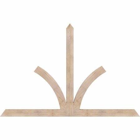 Ekena Millwork Richland Smooth Timber Gable Bracket, Douglas Fir, 108"W x 72"H x 3 1/2"D x 5 1/2"F, 16/12 Pitch GBW108X72X0406RIC00SDF